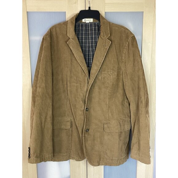 J Crew Corduroy Cotton Tan Mens 3 Button Blazer Sport Coat Jacket Sz L Preppy - Picture 1 of 5